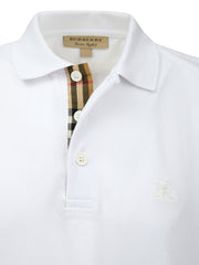 Polo de algodón blanco con cuello de Burberry