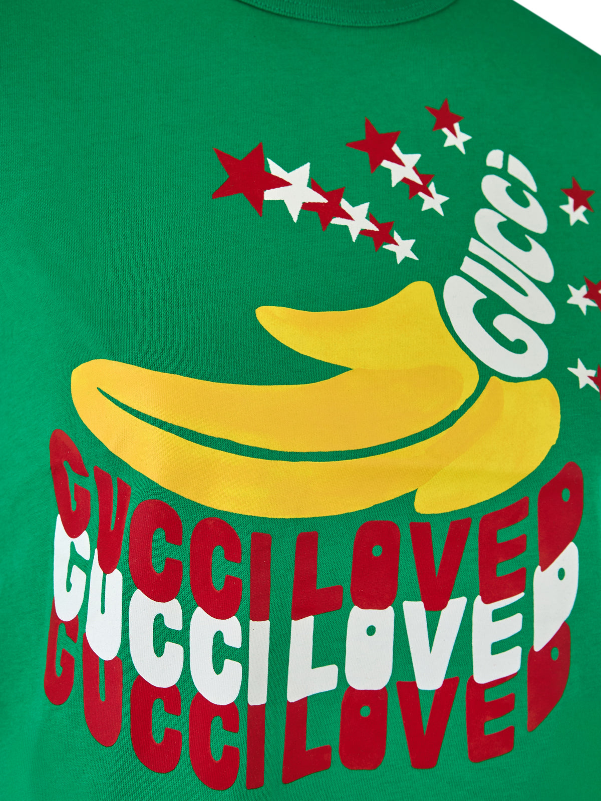 Camiseta de algodón verde con el logotipo de Gucci