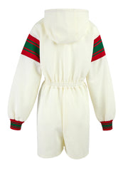 Sudadera con capucha y logotipo de poliéster color crema de Gucci
