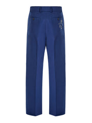 Pantalones clásicos de algodón azul Gucci