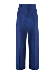 Pantalones clásicos de algodón azul Gucci