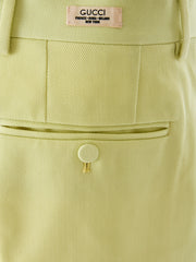 Pantalones de poliéster amarillo lima Gucci