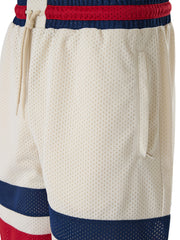Pantalones cortos de poliéster con logotipo de Gucci en color crema