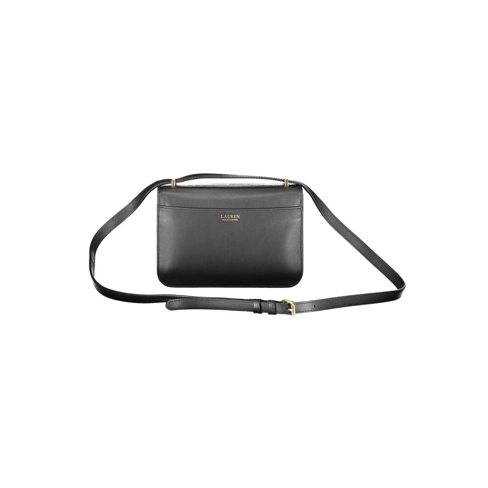 Bolso de mano de cuero negro Ralph Lauren