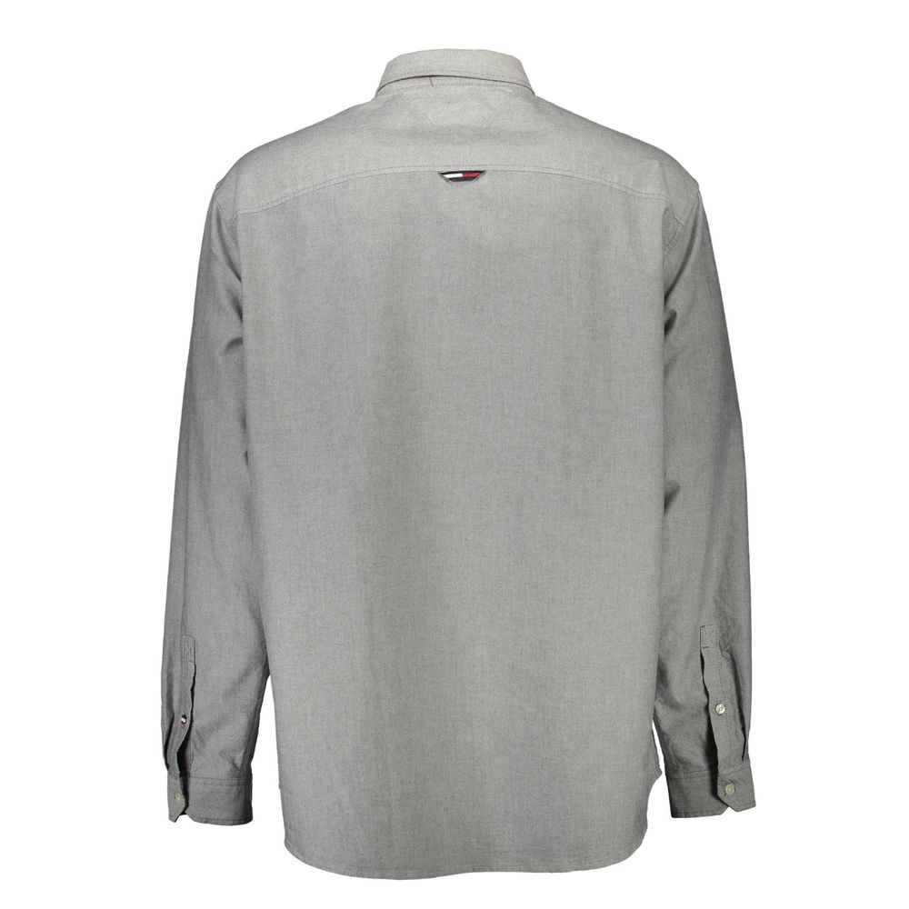 Camisa de algodón gris Tommy Hilfiger para hombre