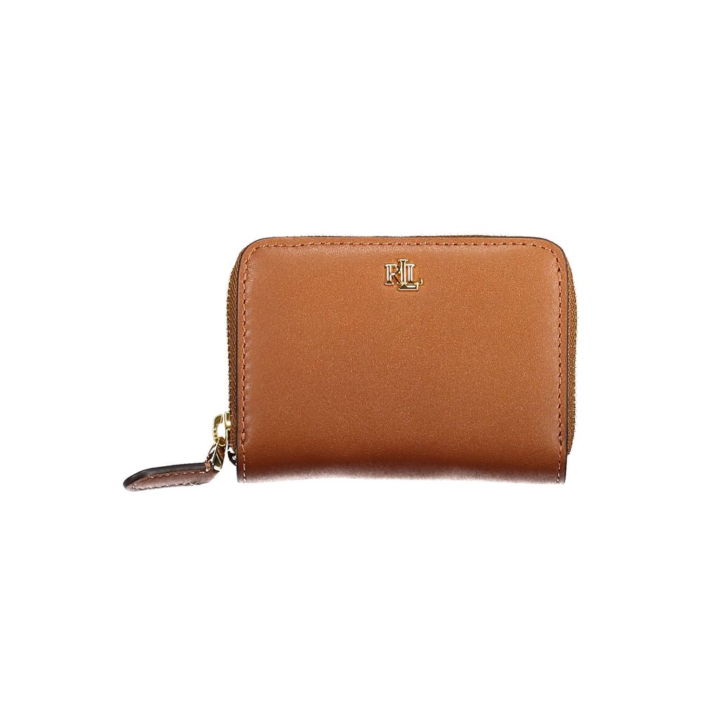 Cartera de cuero marrón Ralph Lauren