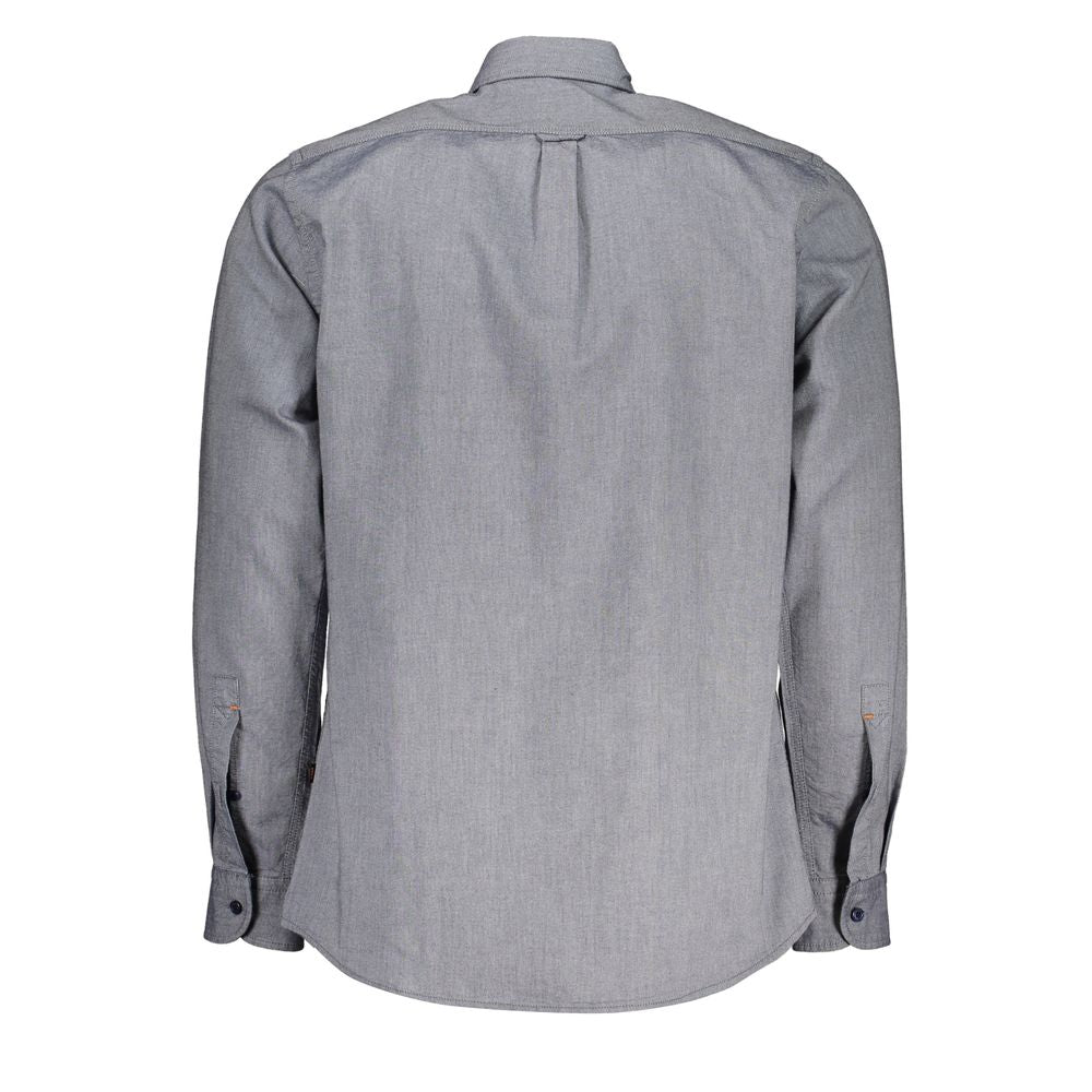 Camisa de algodón azul Hugo Boss para hombre