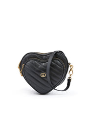 Bolso bandolera mini con forma de corazón de piel negra de Gucci