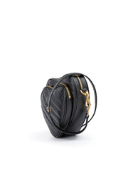 Bolso bandolera mini con forma de corazón de piel negra de Gucci