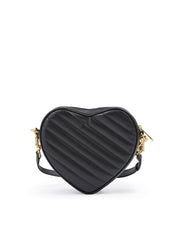 Bolso bandolera mini con forma de corazón de piel negra de Gucci