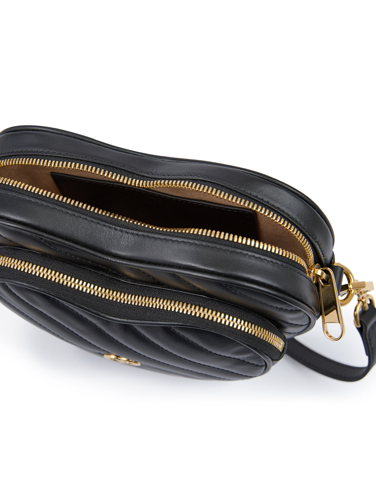 Bolso bandolera mini con forma de corazón de piel negra de Gucci