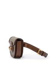 Riñonera Gucci GG con monograma Horsebit 1955 en beige