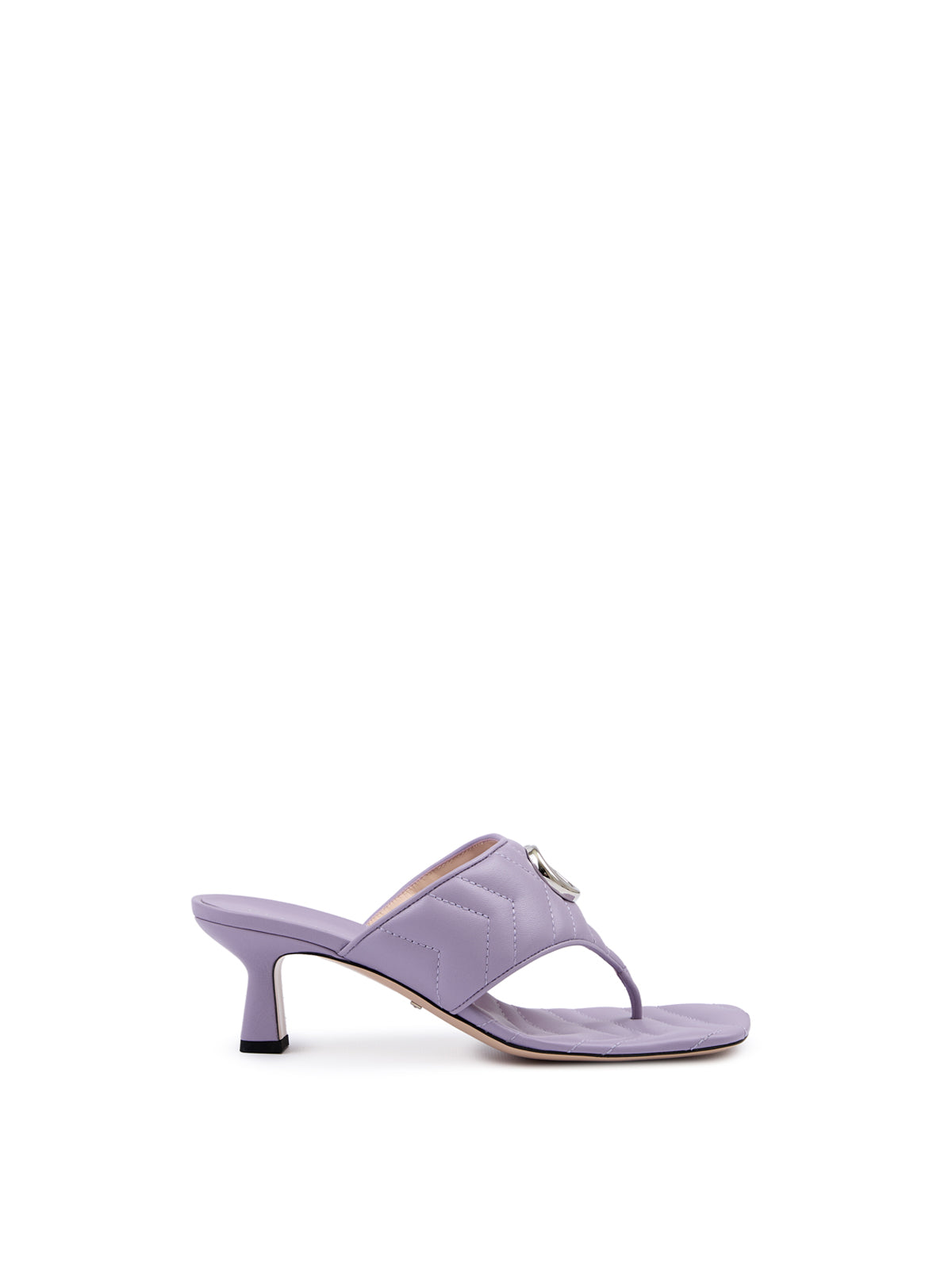 Sandalias Charlotte de piel napa morada mística de Gucci