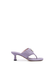 Sandalias Charlotte de piel napa morada mística de Gucci