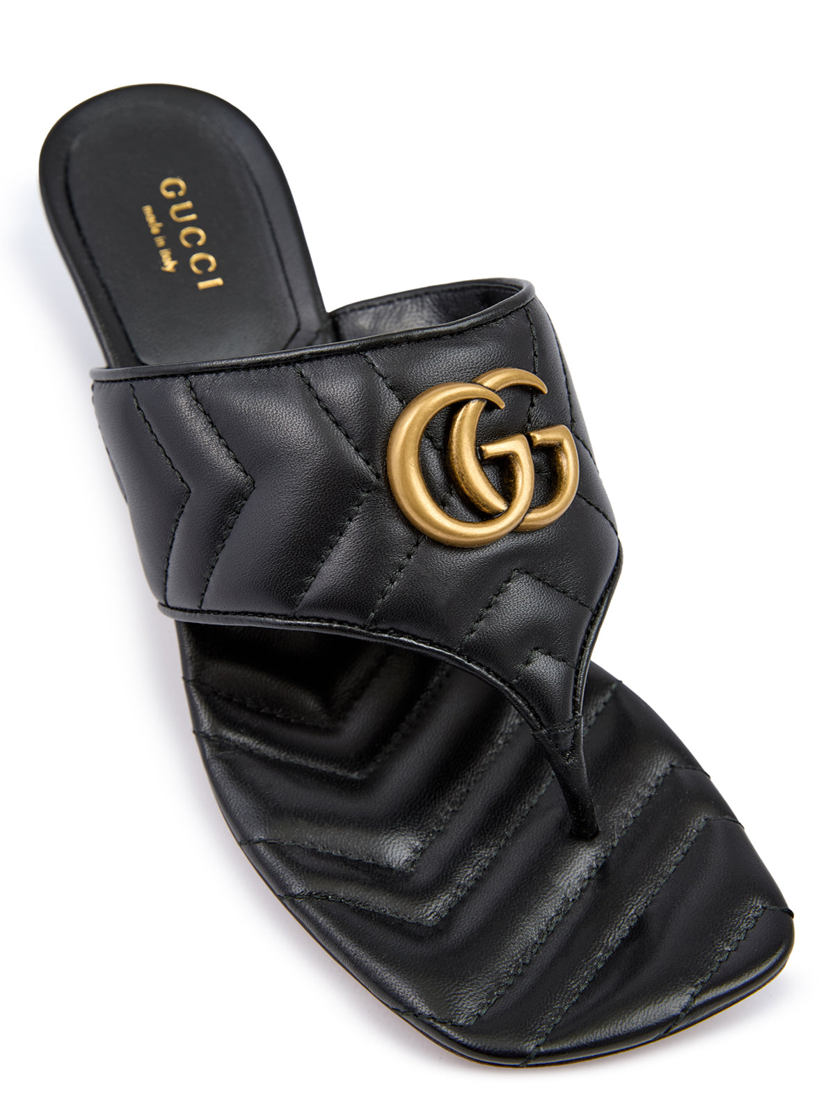 Sandalias Charlotte de piel napa negra Mystic de Gucci