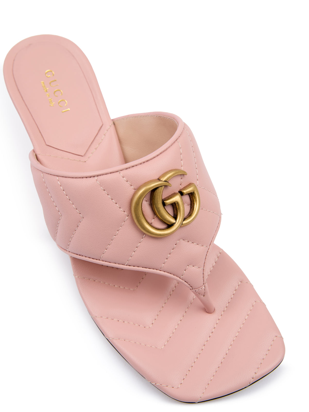 Sandalias Charlotte de piel napa rosa mística de Gucci