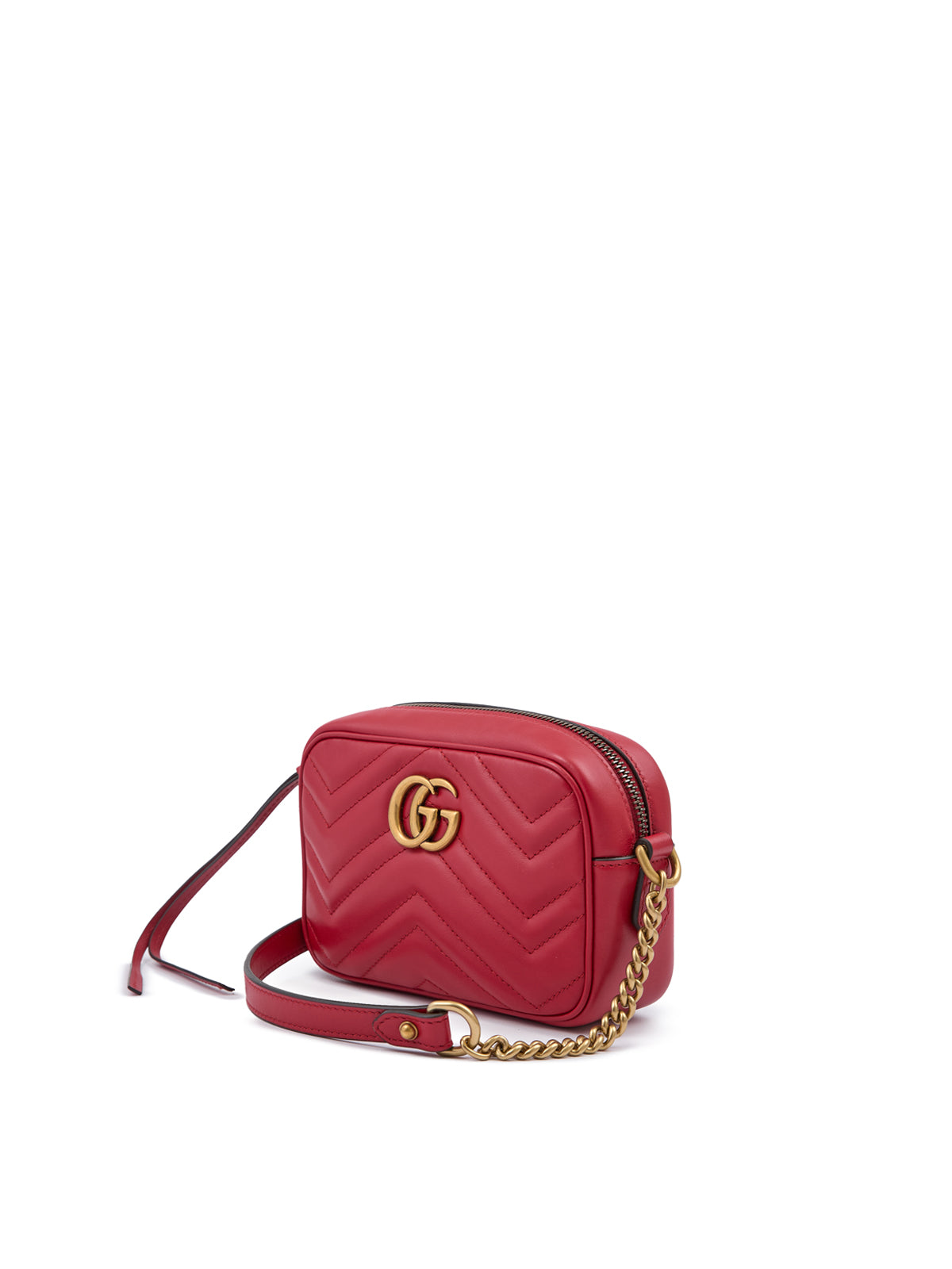 Bolso de cámara GG Marmont de piel roja de Gucci