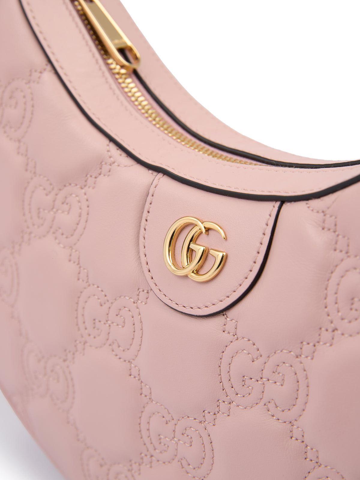 Bolso de hombro Gucci de piel rosa claro