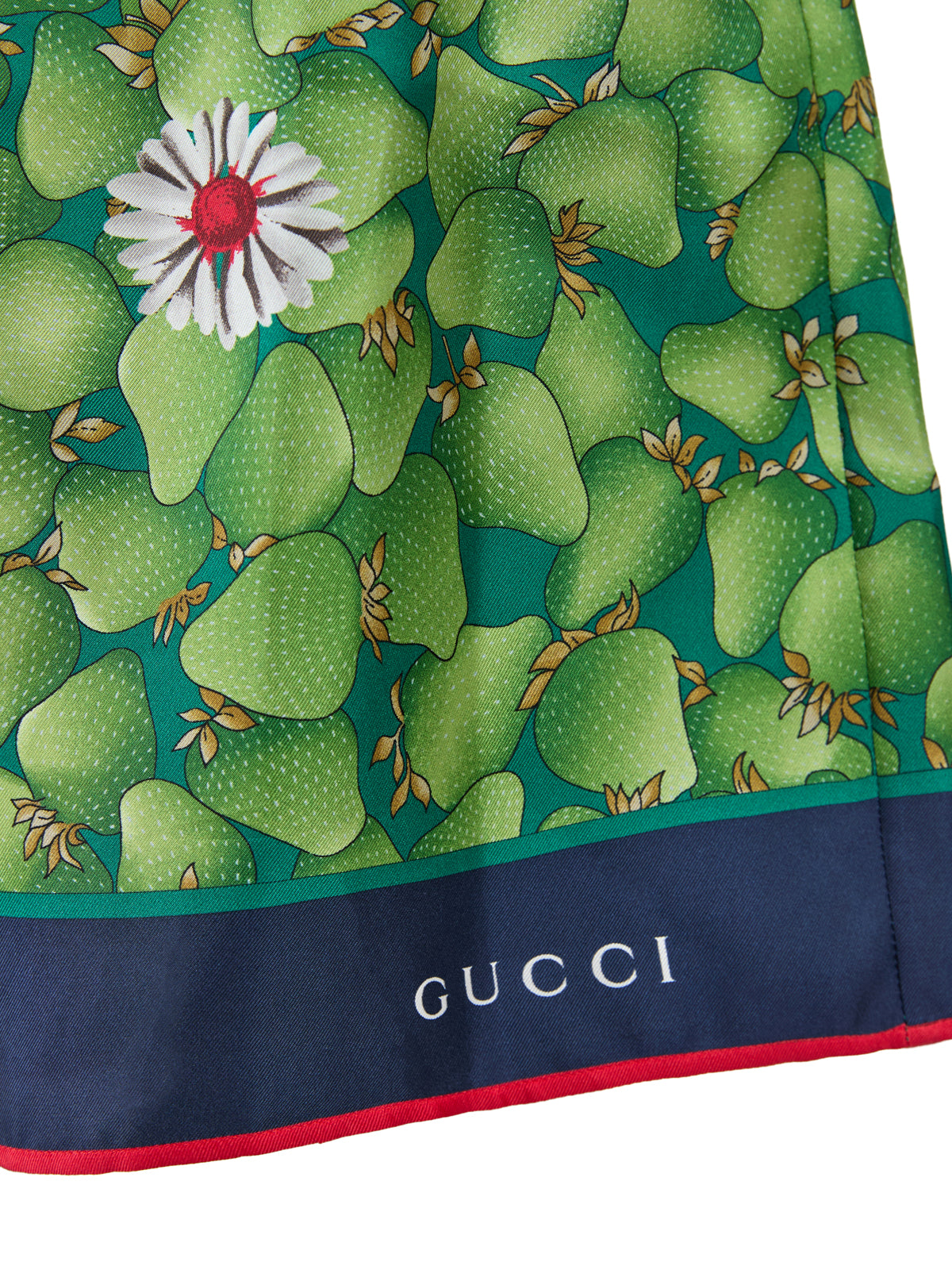 Pantalones cortos de seda con estampado de flores verdes de Gucci