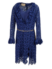 Vestido midi largo de viscosa y algodón Gucci Blu