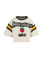 Camiseta blanca de algodón con capucha de Gucci