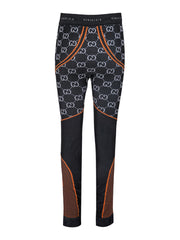 Pantalones leggings con logo integral de poliamida negra Gucci