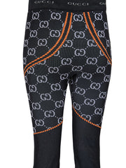 Pantalones leggings con logo integral de poliamida negra Gucci