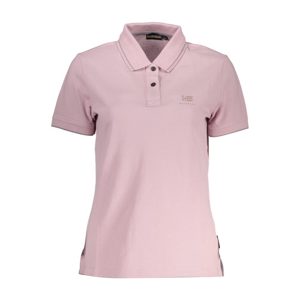 Polo Napapijri de algodón rosa para mujer