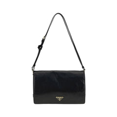 Bolso de hombro de piel arrugada de Prada