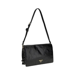 Bolso de hombro de piel arrugada de Prada