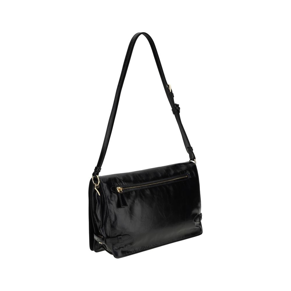 Bolso de hombro de piel arrugada de Prada