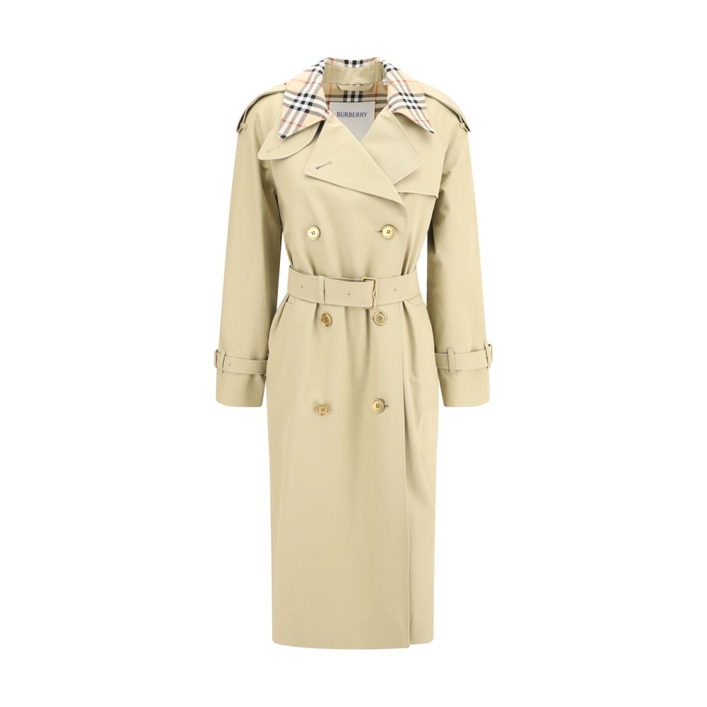 Gabardina Burberry Castleford con cuello de cuadros de archivo