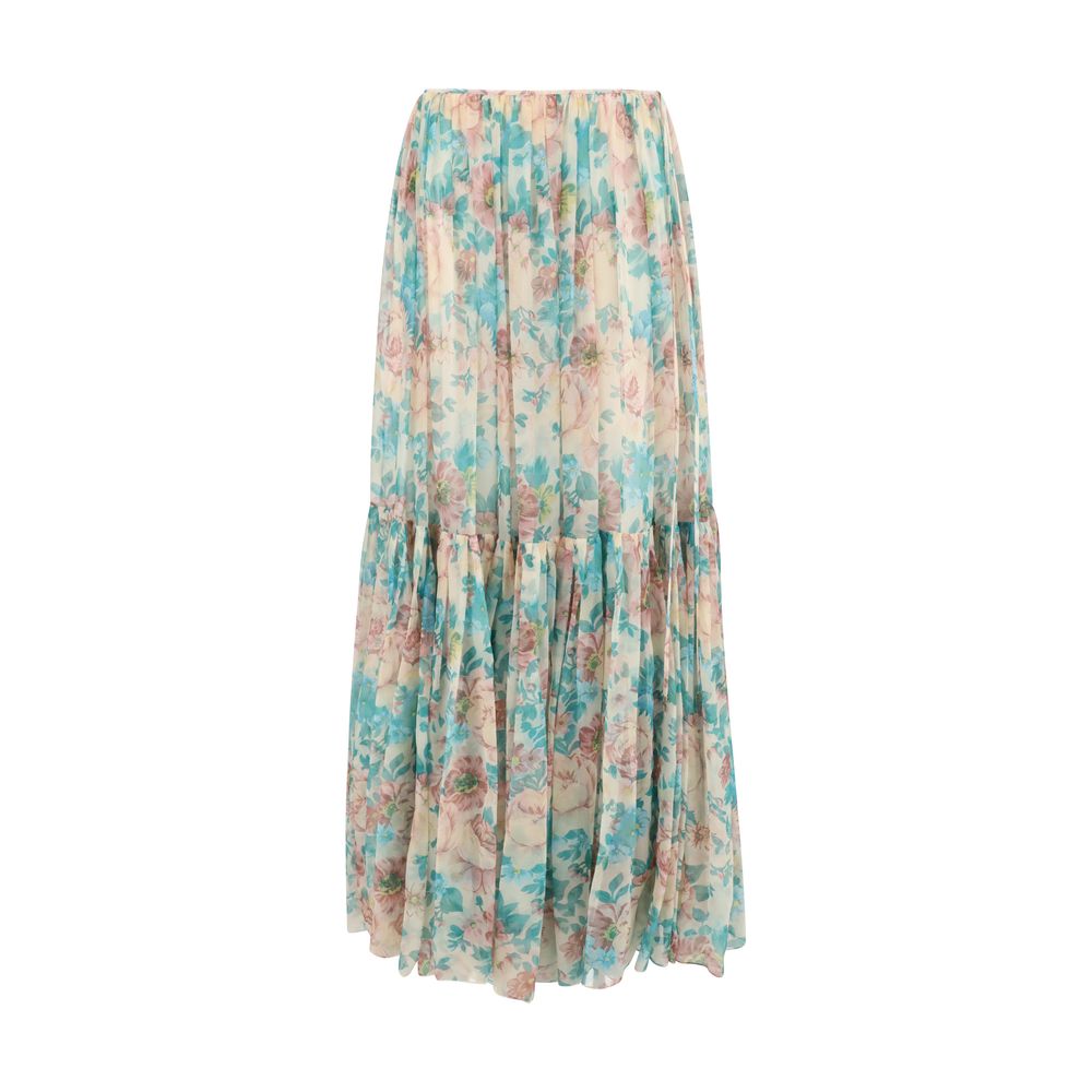 Falda larga floral de Chloé