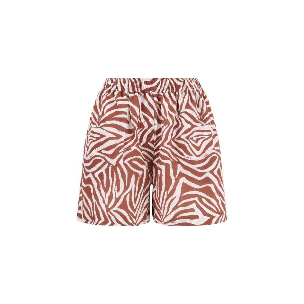 Brunello Cucinelli Pantalones cortos con estampado de cebra
