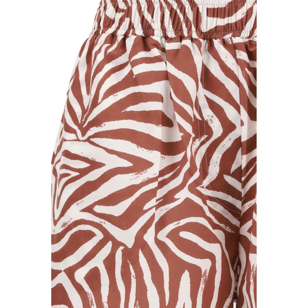 Brunello Cucinelli Pantalones cortos con estampado de cebra