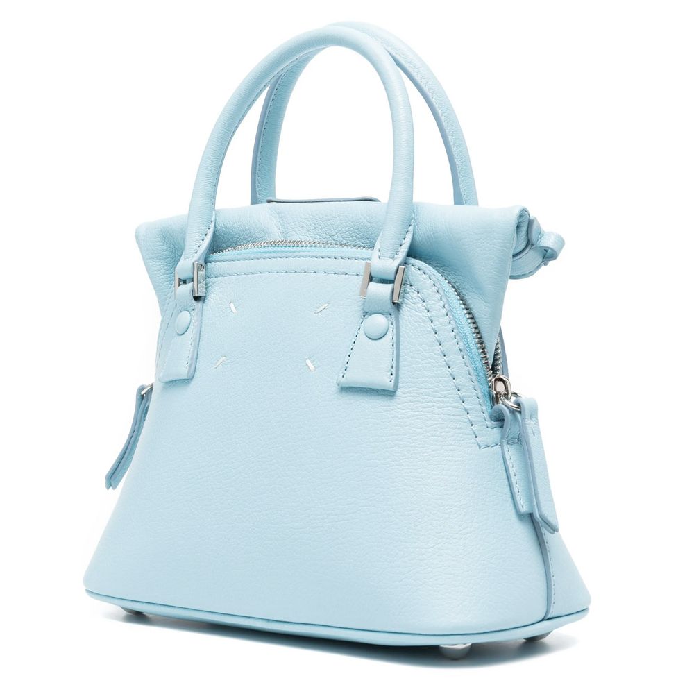 Bolso de mano de piel azul de Maison Margiela