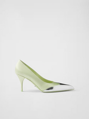 Zapatos de salón Prada de satén y piel metalizada