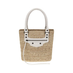 Bolso de hombro pequeño de paja Le City de Balenciaga