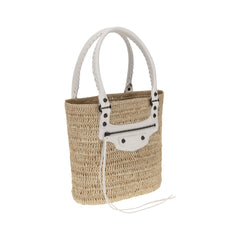Bolso de hombro pequeño de paja Le City de Balenciaga