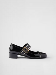 Zapatos Mary Jane de charol negro de Prada