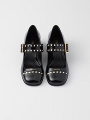 Zapatos Mary Jane de charol negro de Prada