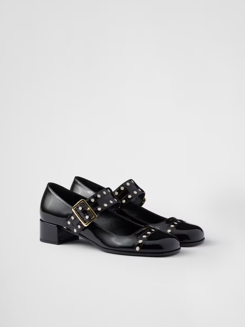 Zapatos Mary Jane de charol negro de Prada