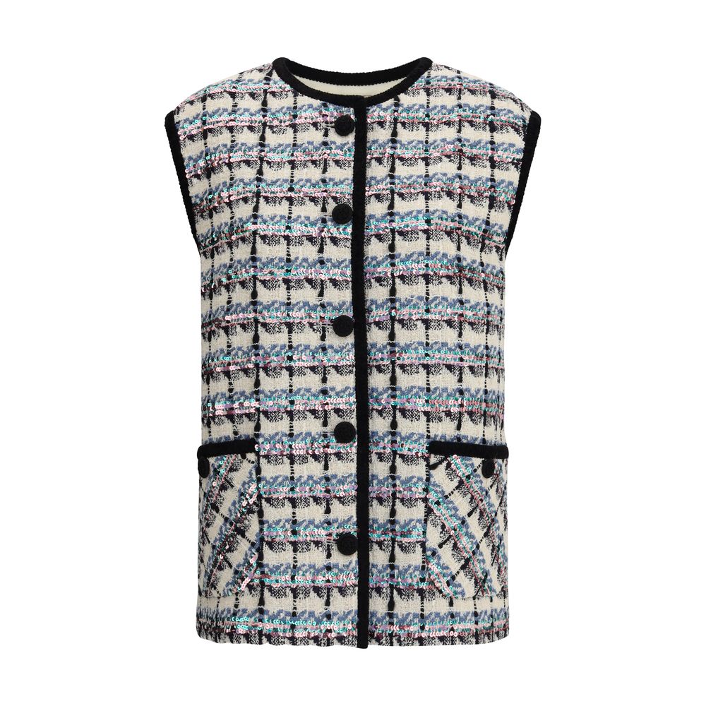 Chaleco de tweed Valentino con lentejuelas