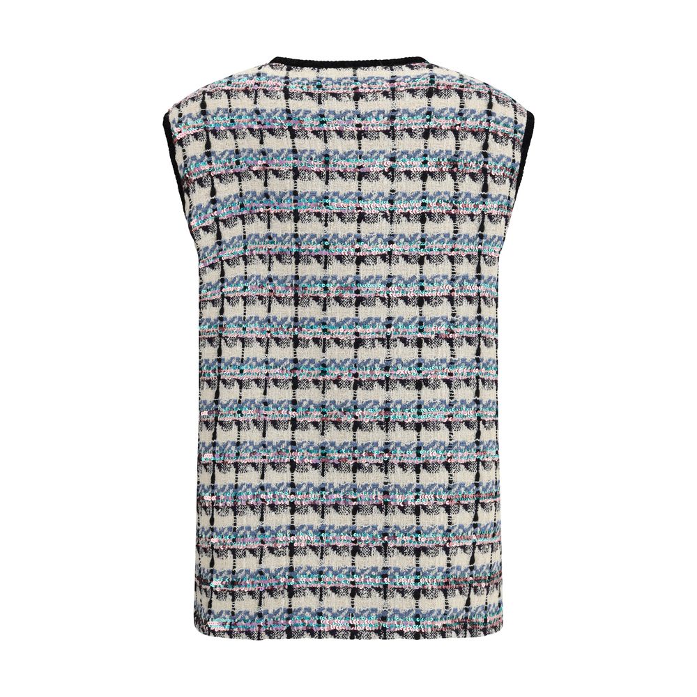 Chaleco de tweed Valentino con lentejuelas