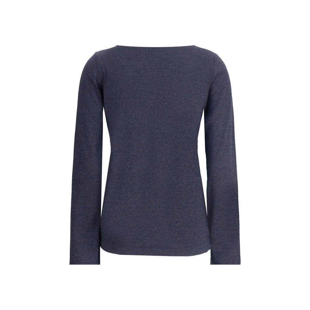 Top de lúrex de manga larga Brunello Cucinelli