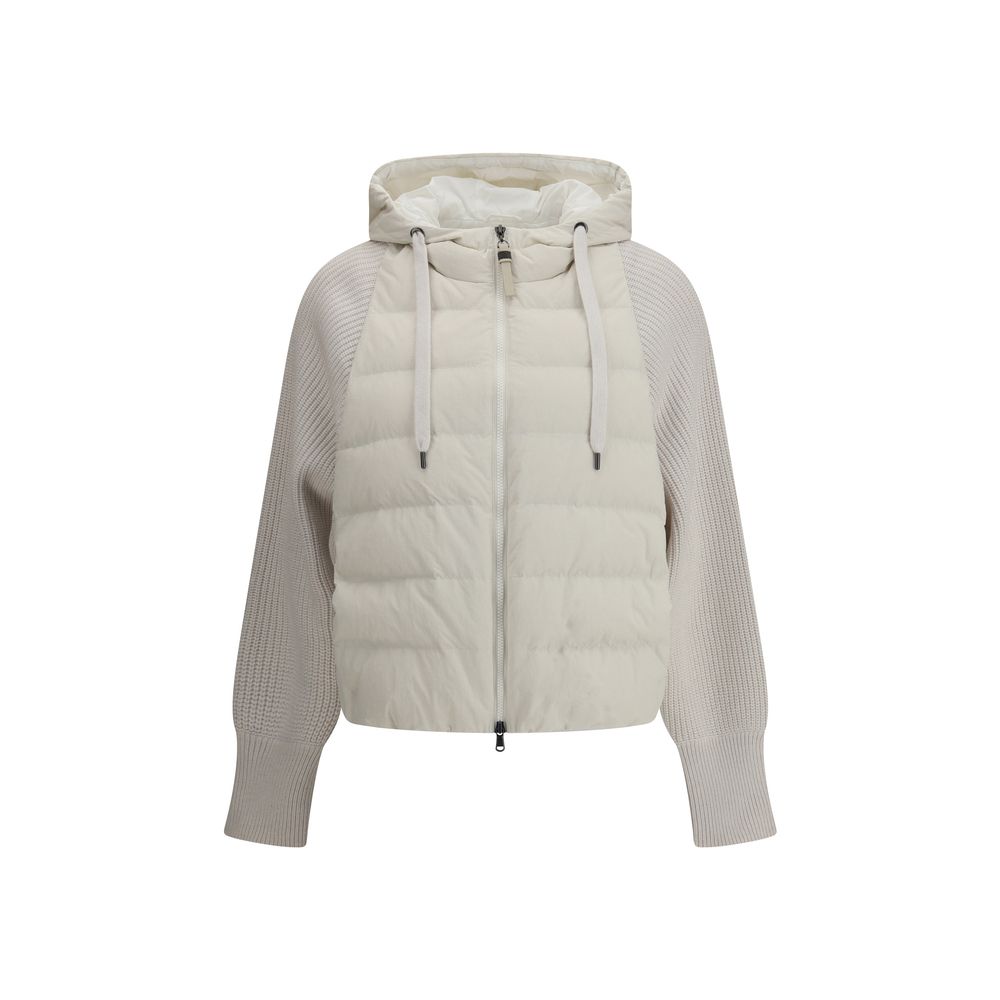 Chaqueta de plumón con mangas de lana Brunello Cucinelli