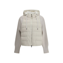 Chaqueta de plumón con mangas de lana Brunello Cucinelli