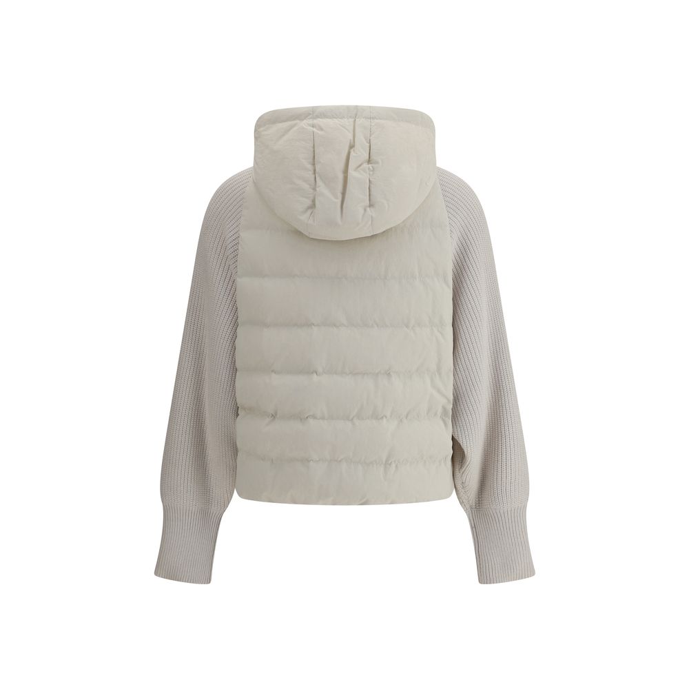Chaqueta de plumón con mangas de lana Brunello Cucinelli