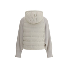 Chaqueta de plumón con mangas de lana Brunello Cucinelli