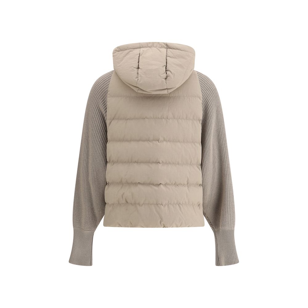 Chaqueta de plumón con mangas de lana Brunello Cucinelli